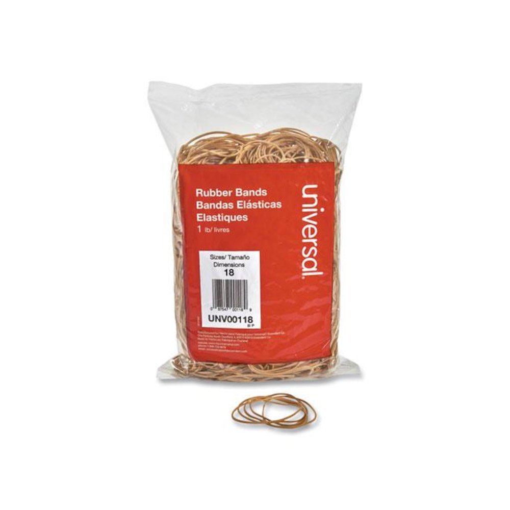 Rubber Bands, Size 18, 0.04" Gauge, Beige, 1 lb Box, 1,600/Pack. Picture 1