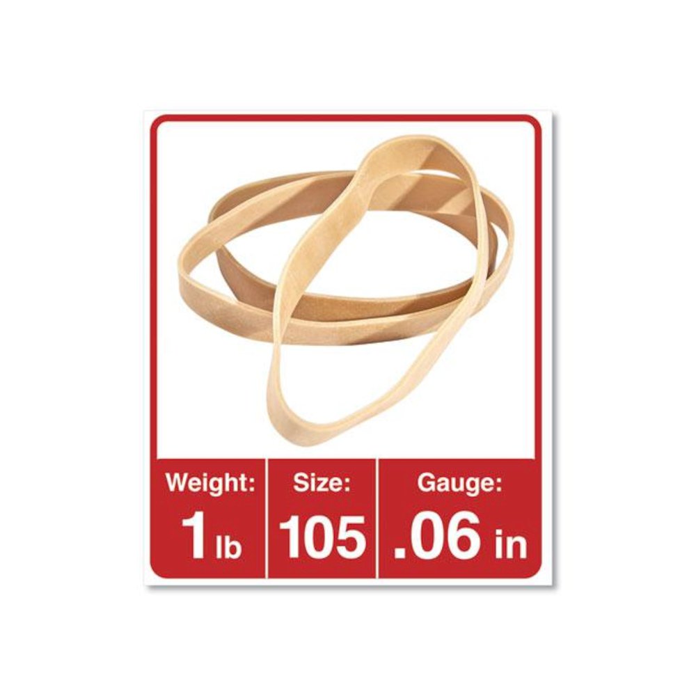 Rubber Bands, Size 105, 0.06" Gauge, Beige, 1 lb Box, 55/Pack. Picture 2