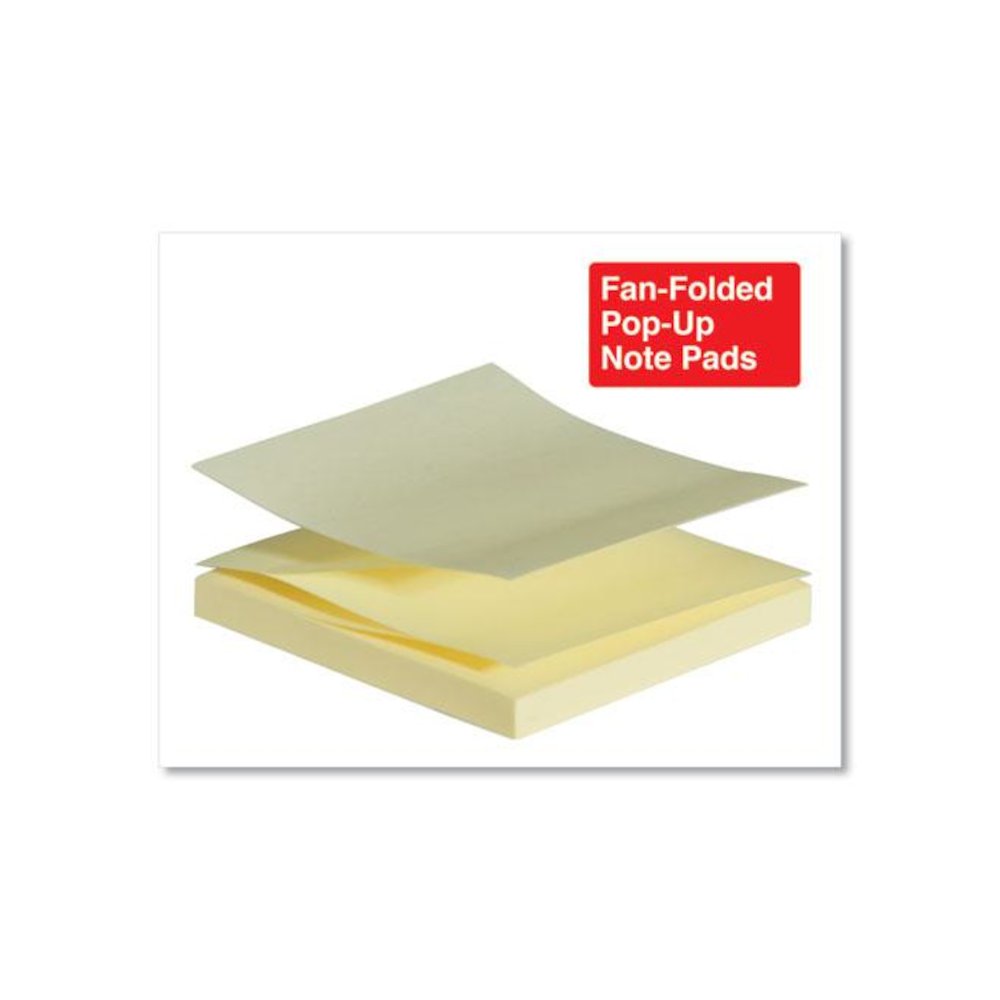 Fan-Folded Self-Stick Pop-Up Note Pads, 3" x 3", Assorted Pastel Colors, 100 Sheets/Pad, 12 Pads/Pack. Picture 5