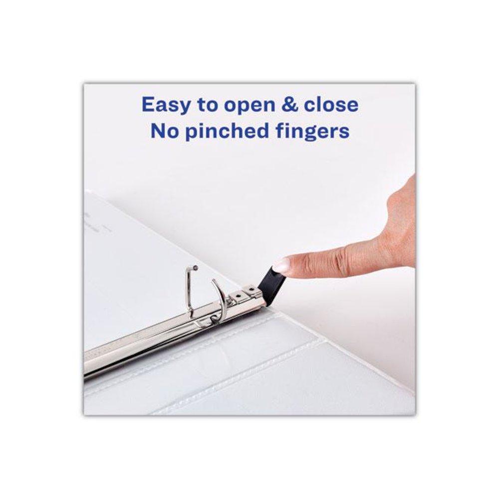 Heavy-Duty Non Stick View Binder with DuraHinge and Slant Rings, 3 Rings, 1" Capacity, 11 x 8.5, White, 4/Pack. Picture 5
