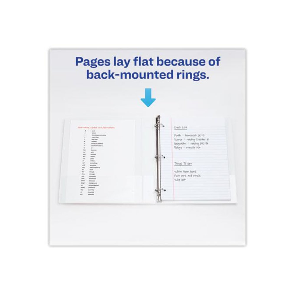 Heavy-Duty Non Stick View Binder with DuraHinge and Slant Rings, 3 Rings, 1" Capacity, 11 x 8.5, White, 4/Pack. Picture 8