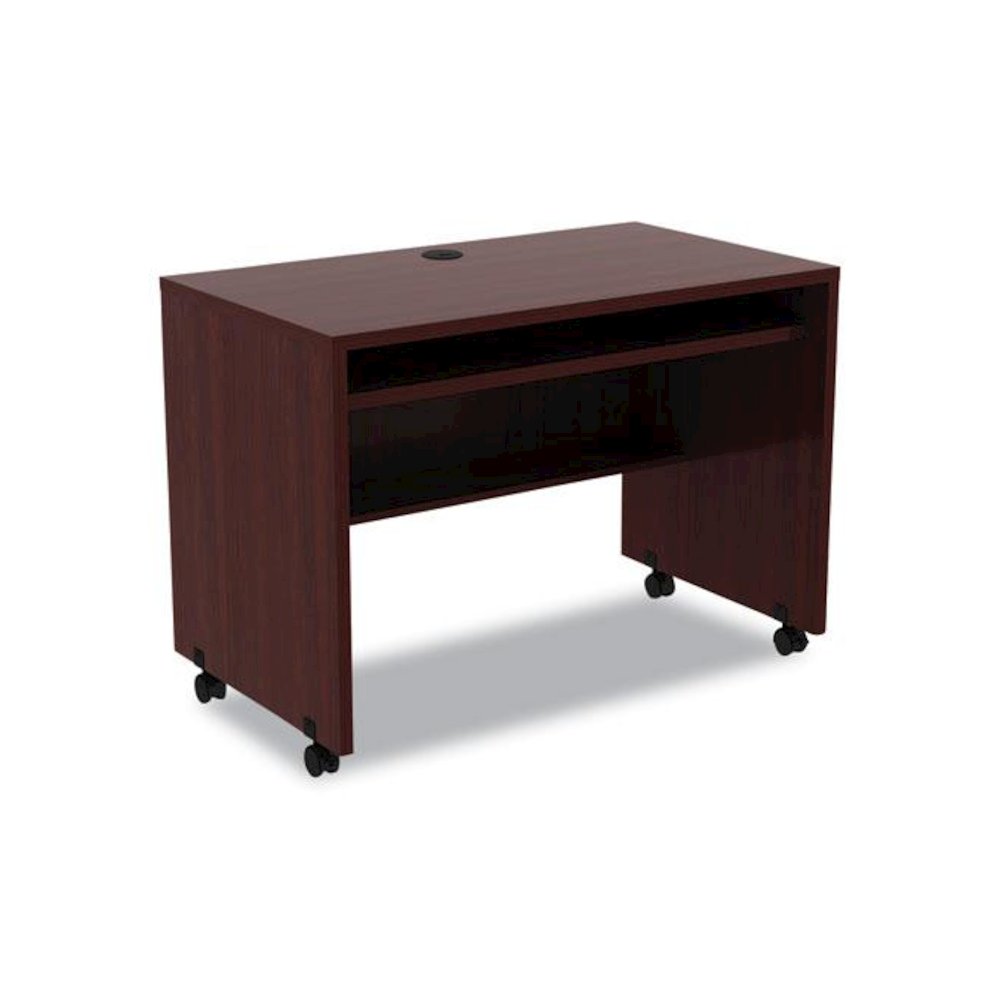 Alera Valencia Series Mobile Workstation Desk, 41.38" x 23.63" x 30", Mahogany. Picture 1