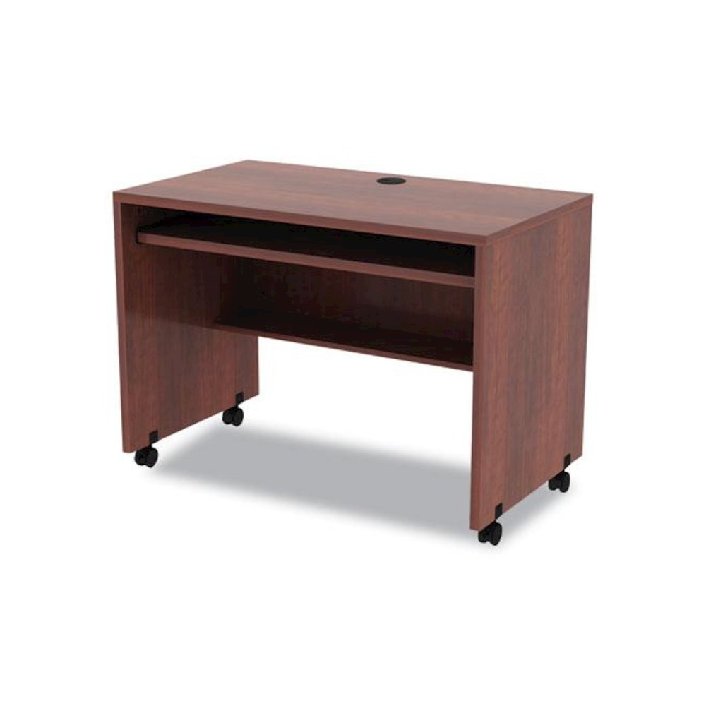 Alera Valencia Series Mobile Workstation Desk, 41.38" x 23.63" x 30", Medium Cherry. Picture 4