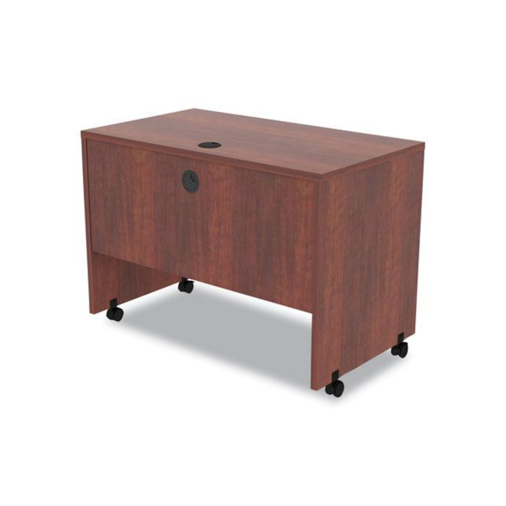 Alera Valencia Series Mobile Workstation Desk, 41.38" x 23.63" x 30", Medium Cherry. Picture 2