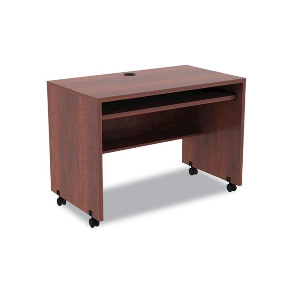 Alera Valencia Series Mobile Workstation Desk, 41.38" x 23.63" x 30", Medium Cherry. Picture 3