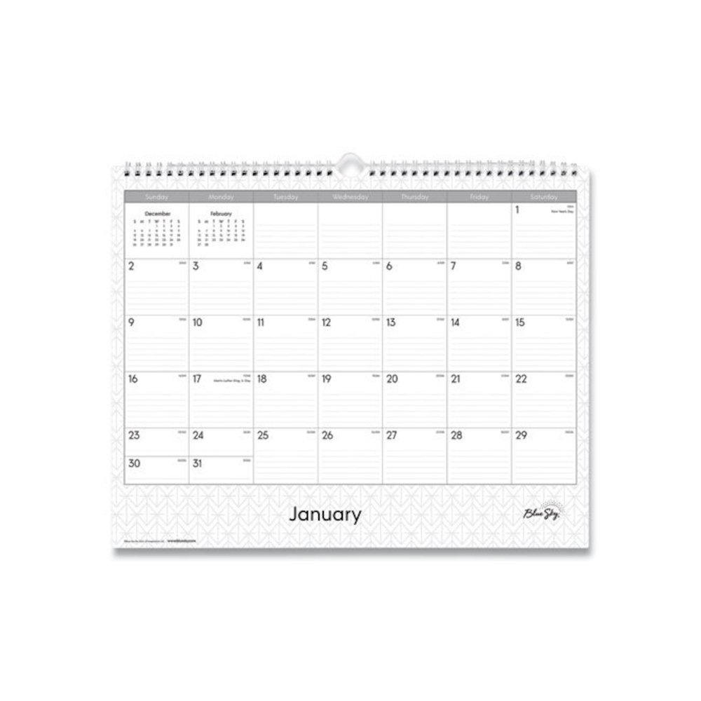 Enterprise Wall Calendar, Geometric Artwork, 15 x 12, White/Gray Sheets, 12-Month (Jan to Dec): 2026. Picture 1