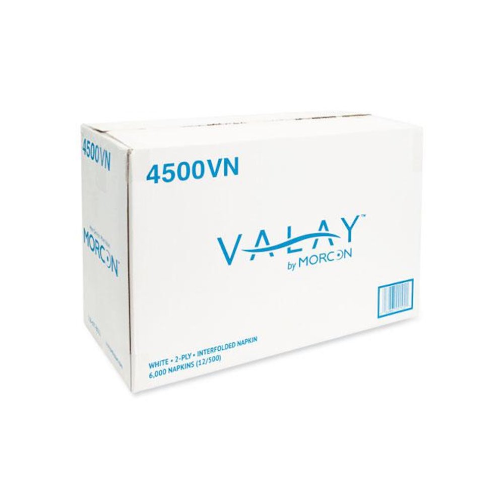 Valay Interfolded Napkins, 2-Ply, 6.5 x 8.25, White, 500/Pack, 12 Packs/Carton. Picture 6