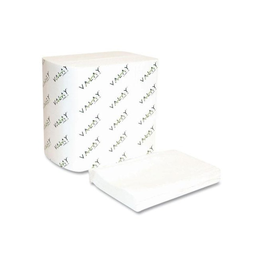 Valay Interfolded Napkins, 2-Ply, 6.5 x 8.25, White, 500/Pack, 12 Packs/Carton. Picture 2