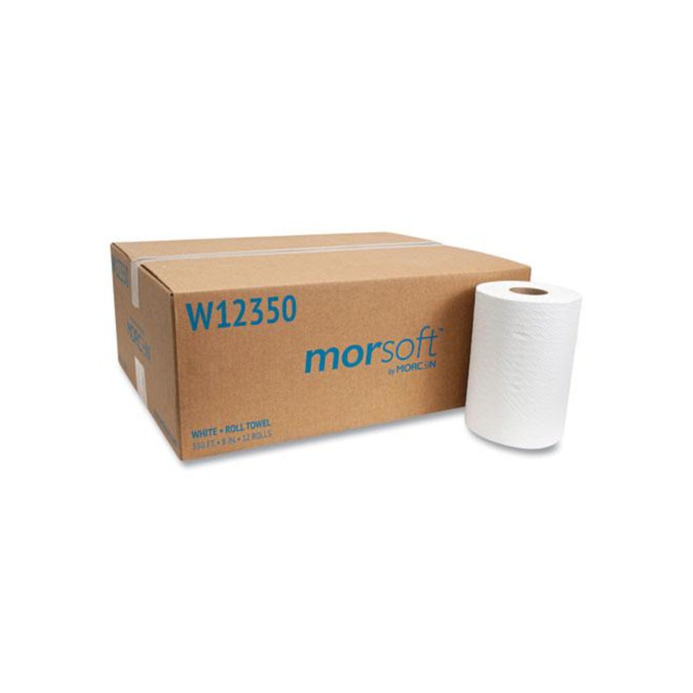 Morsoft Universal Roll Towels, 1-Ply, 8" x 350 ft, White, 12 Rolls/Carton. Picture 1