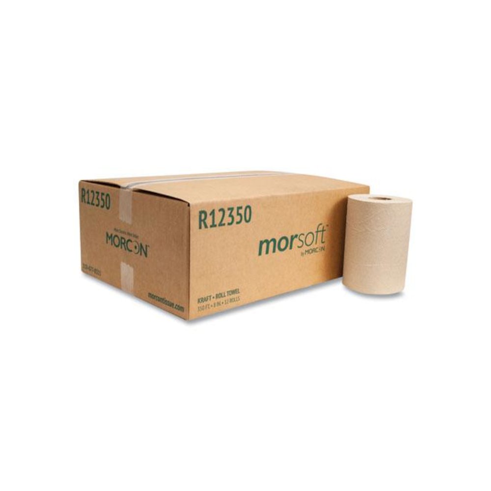 Morsoft Universal Roll Towels, 1-Ply, 8" x 350 ft, Brown, 12 Rolls/Carton. Picture 1