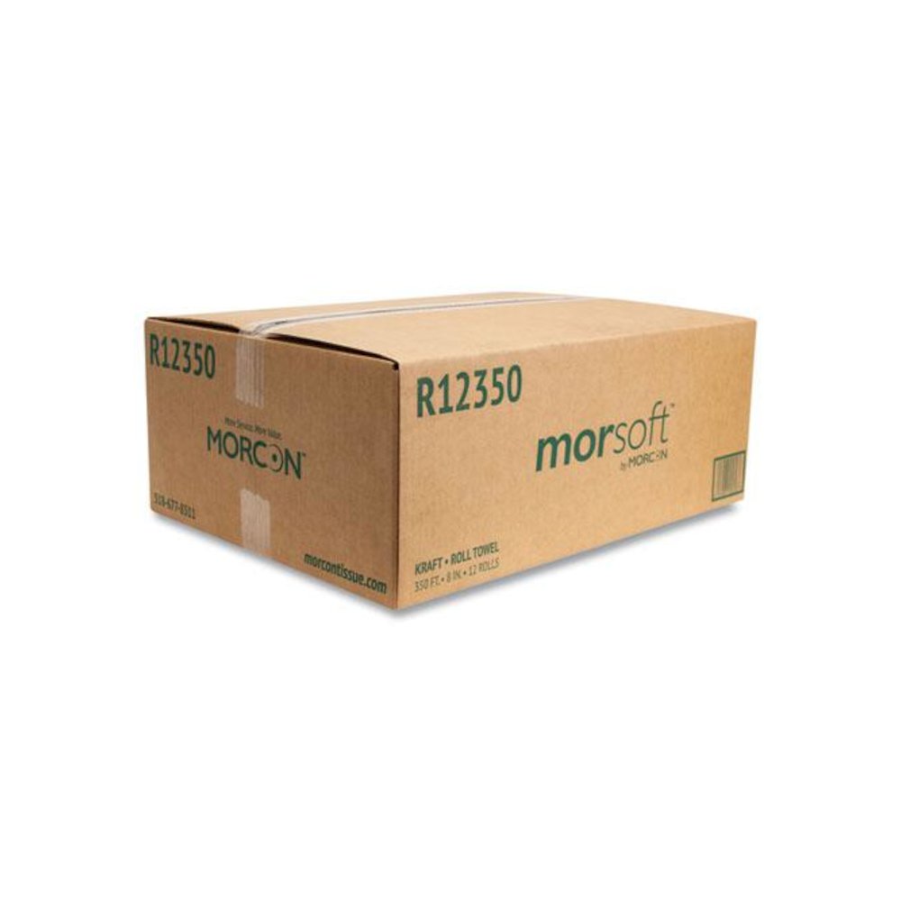 Morsoft Universal Roll Towels, 1-Ply, 8" x 350 ft, Brown, 12 Rolls/Carton. Picture 6