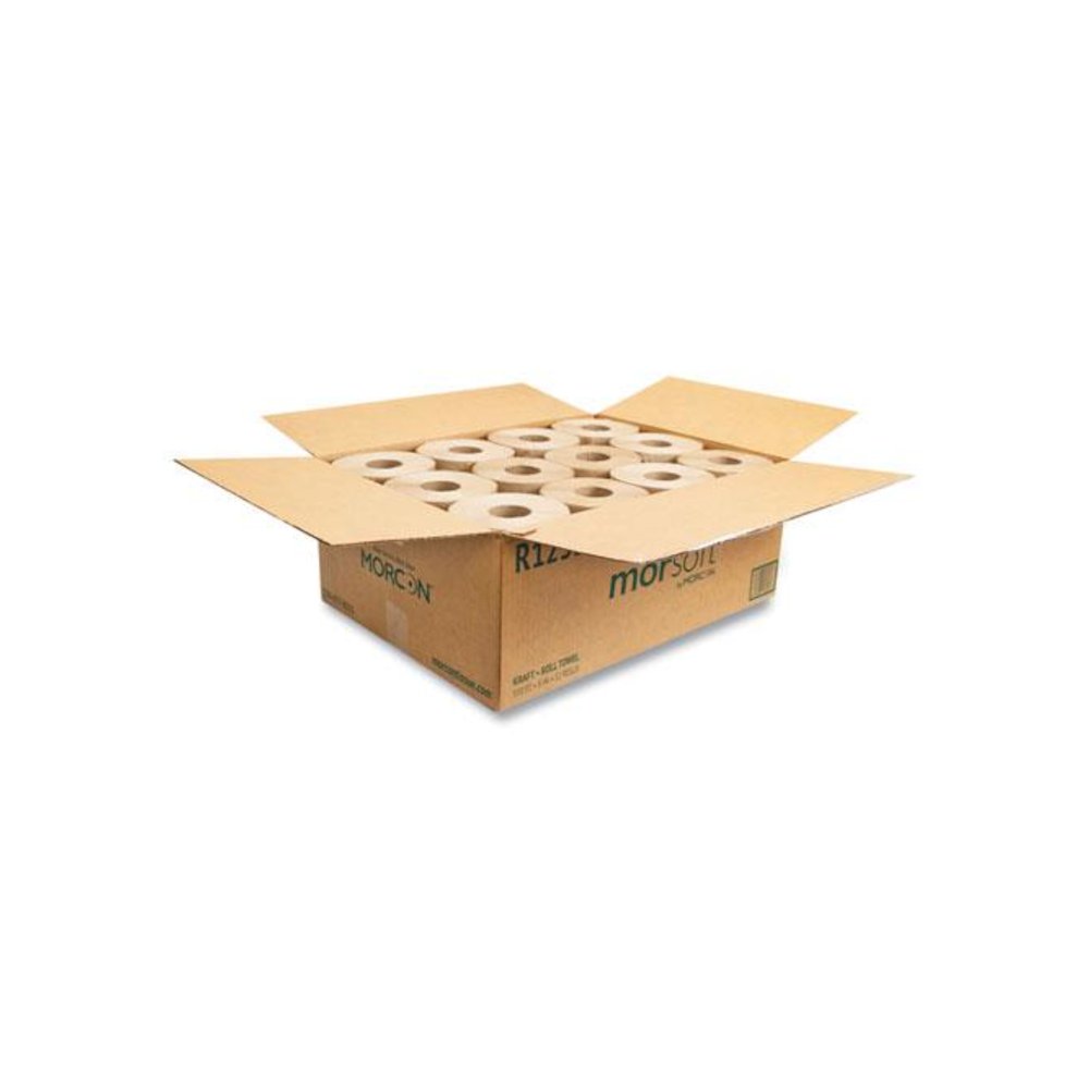 Morsoft Universal Roll Towels, 1-Ply, 8" x 350 ft, Brown, 12 Rolls/Carton. Picture 2