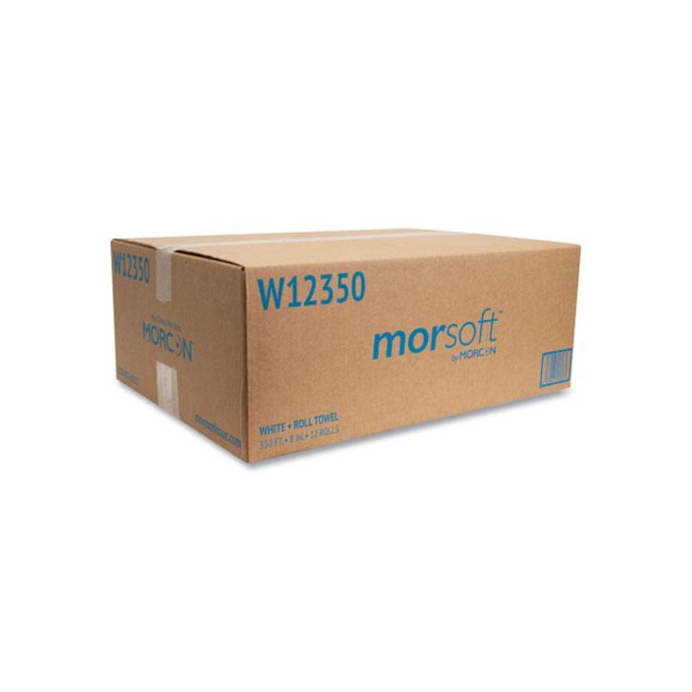 Morsoft Universal Roll Towels, 1-Ply, 8" x 350 ft, White, 12 Rolls/Carton. Picture 3