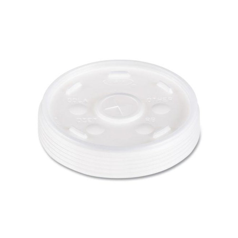 Plastic Lids, Straw-Slot Lid, Fits 12 oz to 24 oz Hot/Cold Foam Cups, Translucent, 100/Pack, 10 Packs/Carton. Picture 2