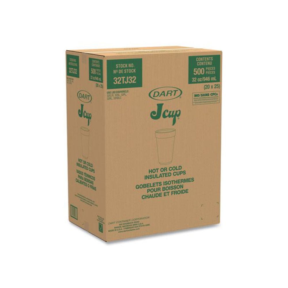 Foam Drink Cups, 32 oz., White, 25/Bag, 20 Bags/Carton. Picture 4