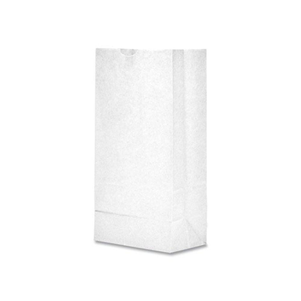 Grocery Paper Bags, 6# Size, 35# Basis Weight, 5.88" x 3.63" x 11", White, 500/Bundle. Picture 2