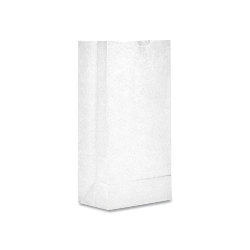 Grocery Paper Bags, 6# Size, 35# Basis Weight, 5.88" x 3.63" x 11", White, 500/Bundle. Picture 3