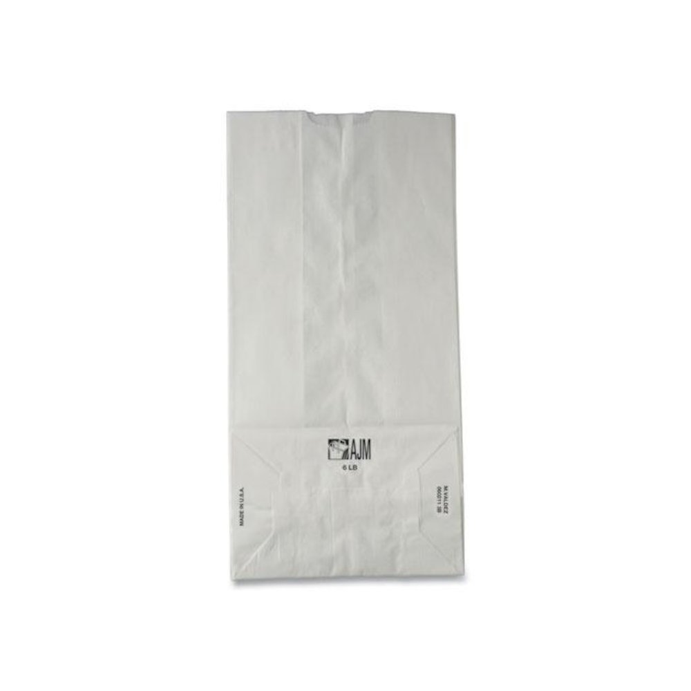 Grocery Paper Bags, 6# Size, 35# Basis Weight, 5.88" x 3.63" x 11", White, 500/Bundle. Picture 5