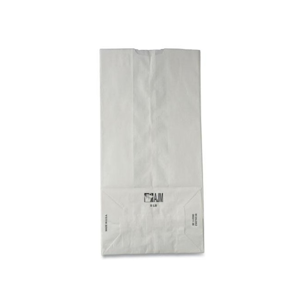 Grocery Paper Bags, 8# Size, 35# Basis Weight, 6" x 3.88" x 12.5", White, 500/Bundle. Picture 5
