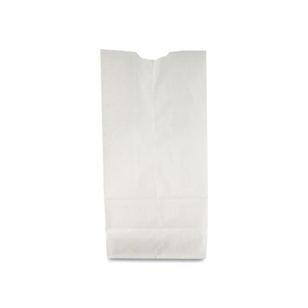 Grocery Paper Bags, 10# Size, 35# Basis Weight, 7" x 4.38" x 13.75", White, 500/Bundle. Picture 1