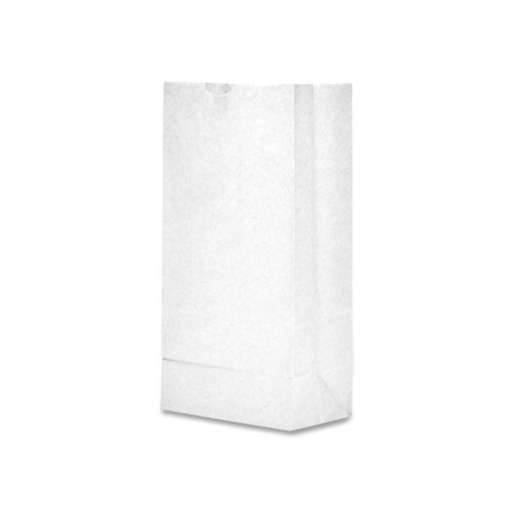 Grocery Paper Bags, 10# Size, 35# Basis Weight, 7" x 4.38" x 13.75", White, 500/Bundle. Picture 2
