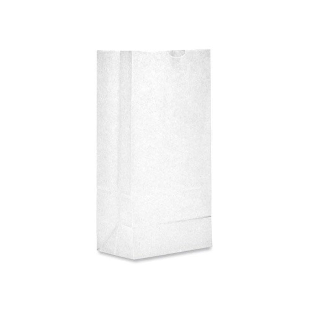 Grocery Paper Bags, 10# Size, 35# Basis Weight, 7" x 4.38" x 13.75", White, 500/Bundle. Picture 3