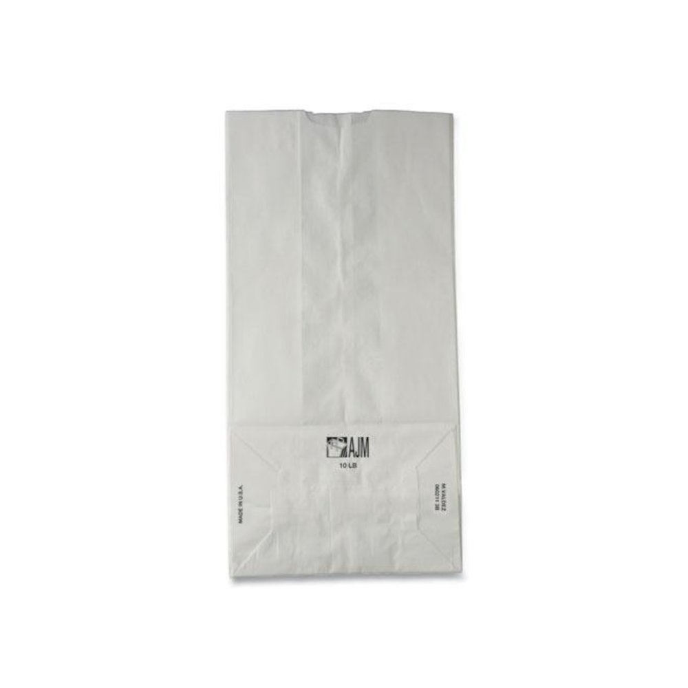 Grocery Paper Bags, 10# Size, 35# Basis Weight, 7" x 4.38" x 13.75", White, 500/Bundle. Picture 5