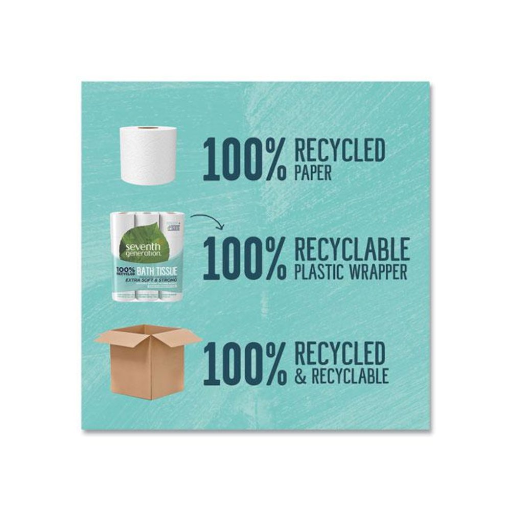 100% Recycled Bathroom Tissue, Septic Safe, 2-Ply, White, 240 Sheets/Roll, 24 Rolls/Pack, 2 Packs/Carton. Picture 4