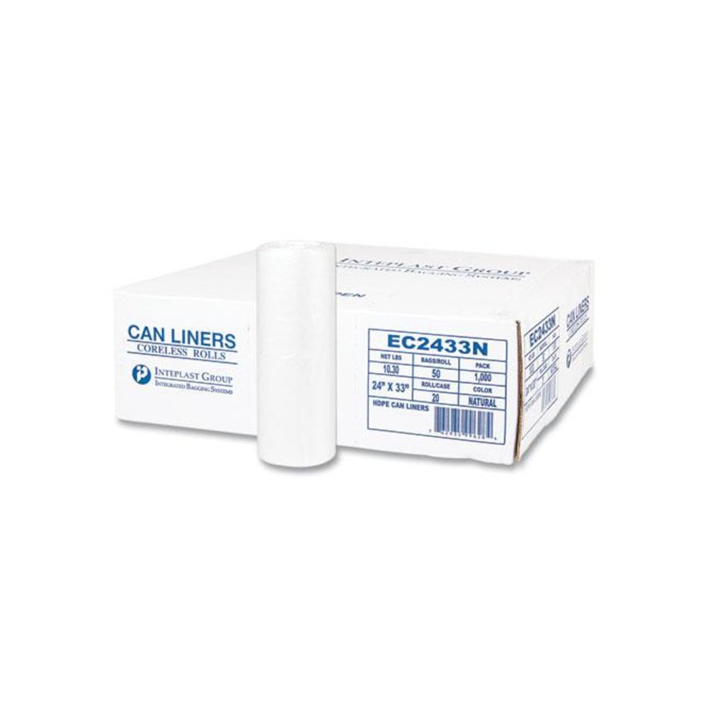 High-Density Commercial Can Liners, 16 gal, 5 mic, 24" x 33", Natural, Perforated Roll, 50 Bags/Roll, 20 Rolls/Carton. Picture 4