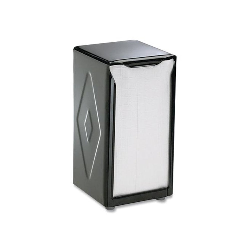 Tabletop Napkin Dispenser, Tall Fold, 3.75 x 4 x 7.5, Black. Picture 4
