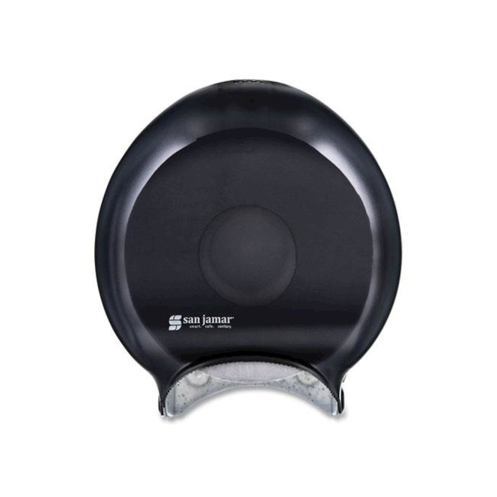 Single 9" Jumbo Bath Tissue Dispenser, Classic, 10.25 x 5.63 x 12, Transparent Black Pearl. Picture 1
