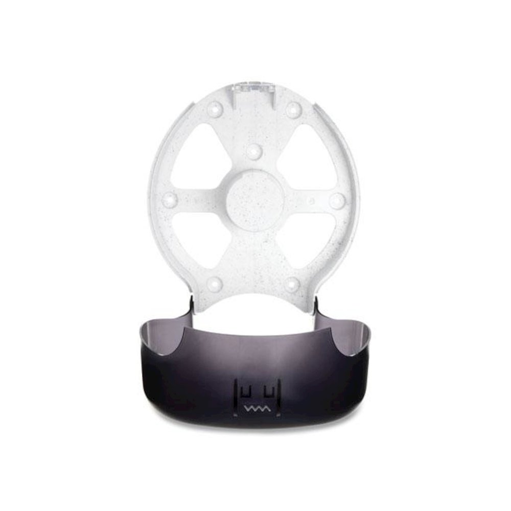 Single 9" Jumbo Bath Tissue Dispenser, Classic, 10.25 x 5.63 x 12, Transparent Black Pearl. Picture 3