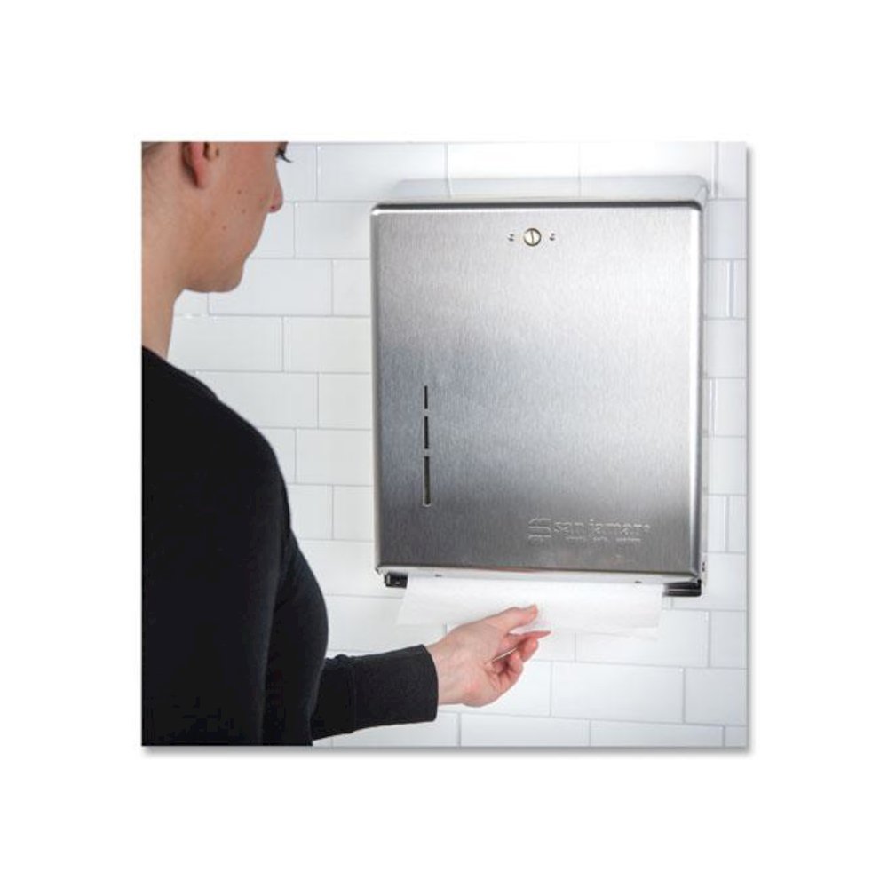 C-Fold/Multifold Towel Dispenser, 11.38 x 4 x 14.75, Stainless Steel. Picture 8