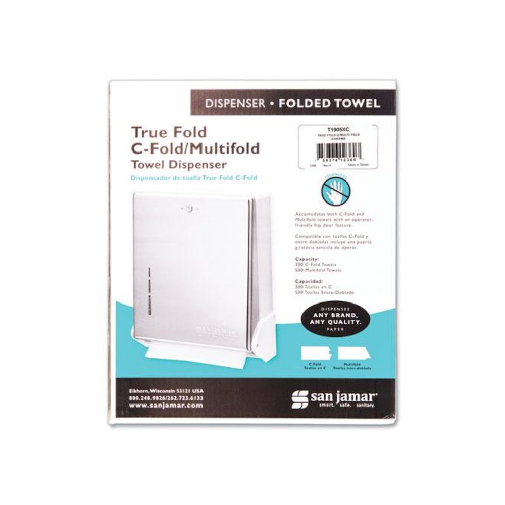 True Fold C-Fold/Multifold Paper Towel Dispenser, 11.63 x 5 x 14.5, Chrome. Picture 3