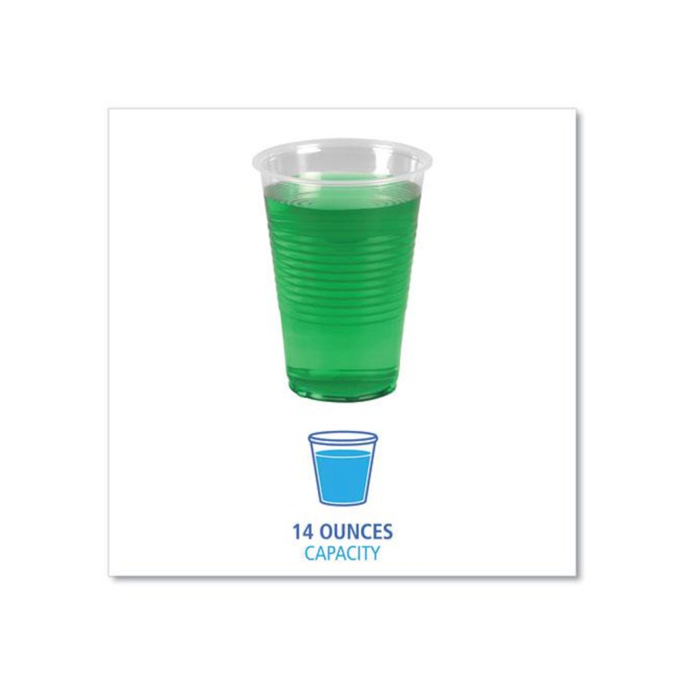 Translucent Plastic Cold Cups, 14 oz, 50/Sleeve, 20 Sleeves/Carton. Picture 2