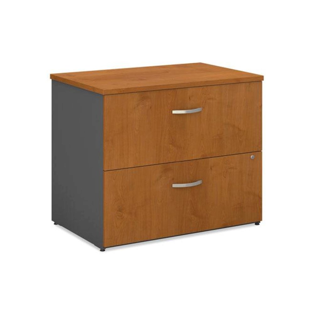 Series C Lateral File, 2 Legal/Letter/A4/A5-Size File Drawers, Natural Cherry/Graphite Gray, 35.75" x 23.38" x 29.88". Picture 1