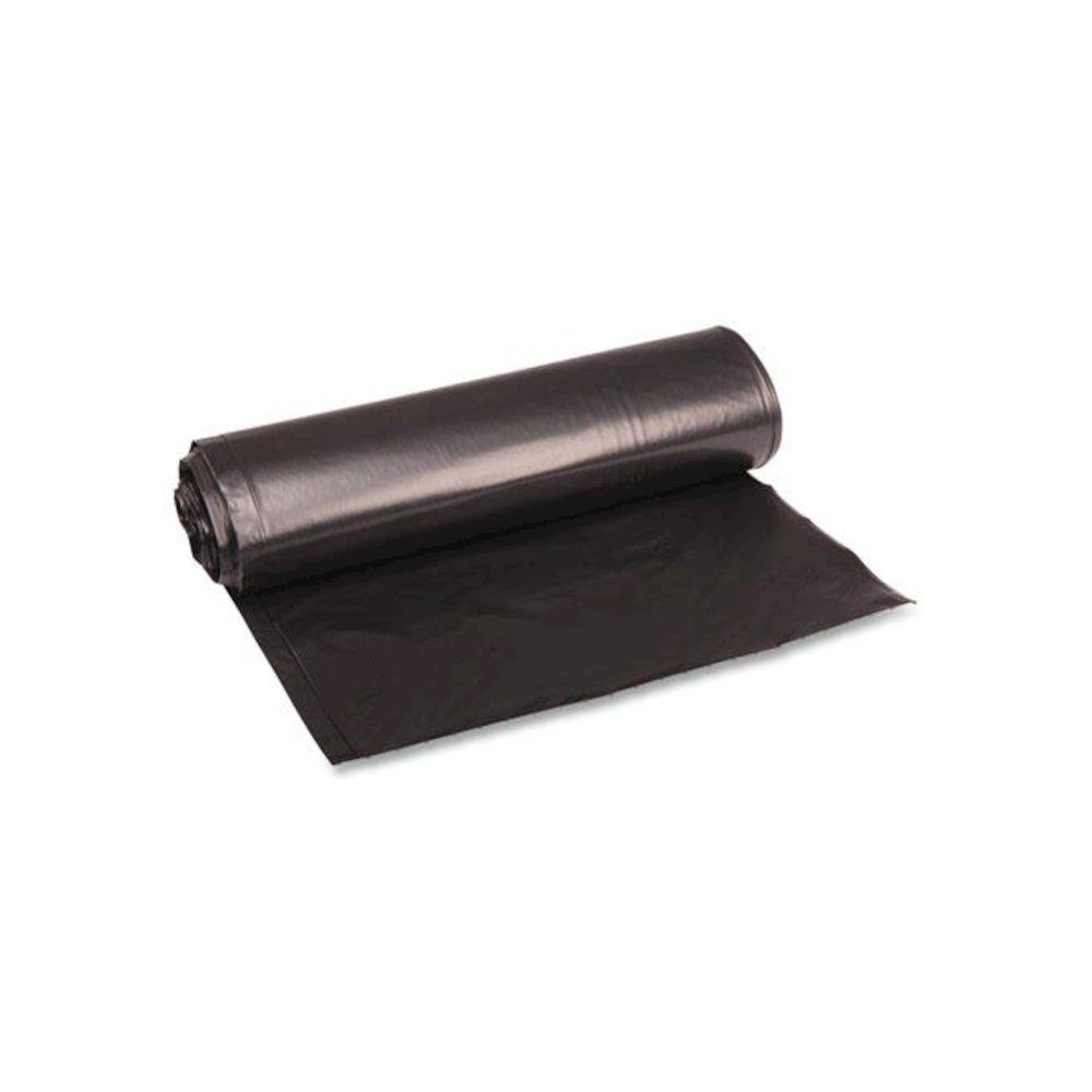 Recycled Low-Density Polyethylene Can Liners, 33 gal, 1.2 mil, 33" x 39", Black, Perforated, 10 Bags/Roll, 10 Rolls/Carton. Picture 1