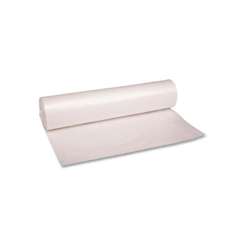 Recycled Low-Density Polyethylene Can Liners, 56 gal, 1.1 mil, 43" x 47", Clear, Perforated, 10 Bags/Roll, 10 Rolls/Carton. Picture 1
