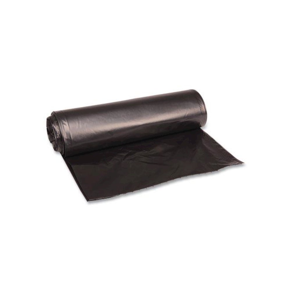 Recycled Low-Density Polyethylene Can Liners, 33 gal, 1.6 mil, 33" x 39", Black, Perforated, 10 Bags/Roll, 10 Rolls/Carton. Picture 1
