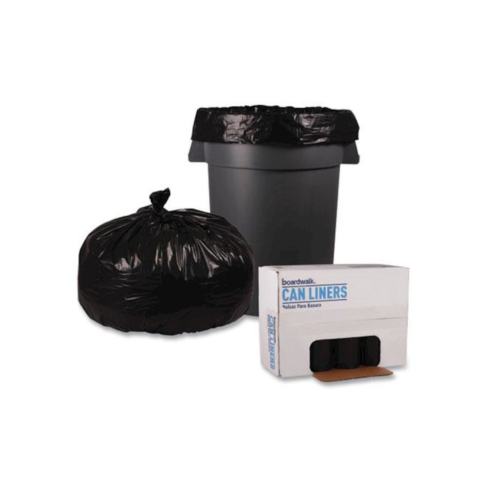 Recycled Low-Density Polyethylene Can Liners, 56 gal, 1.6 mil, 43" x 47", Black, Perforated, 20 Bags/Roll, 5 Rolls/Carton. Picture 4