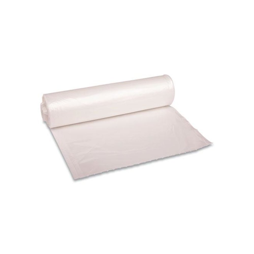 Recycled Low-Density Polyethylene Can Liners, 33 gal, 1.1 mil, 33" x 39", Clear, Perforated, 10 Bags/Roll, 10 Rolls/Carton. Picture 1