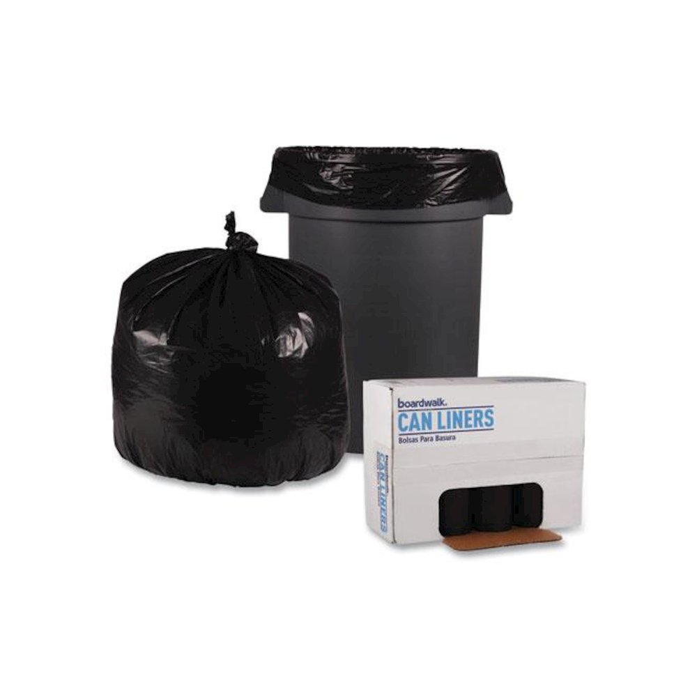 Recycled Low-Density Polyethylene Can Liners, 33 gal, 1.2 mil, 33" x 39", Black, Perforated, 10 Bags/Roll, 10 Rolls/Carton. Picture 4