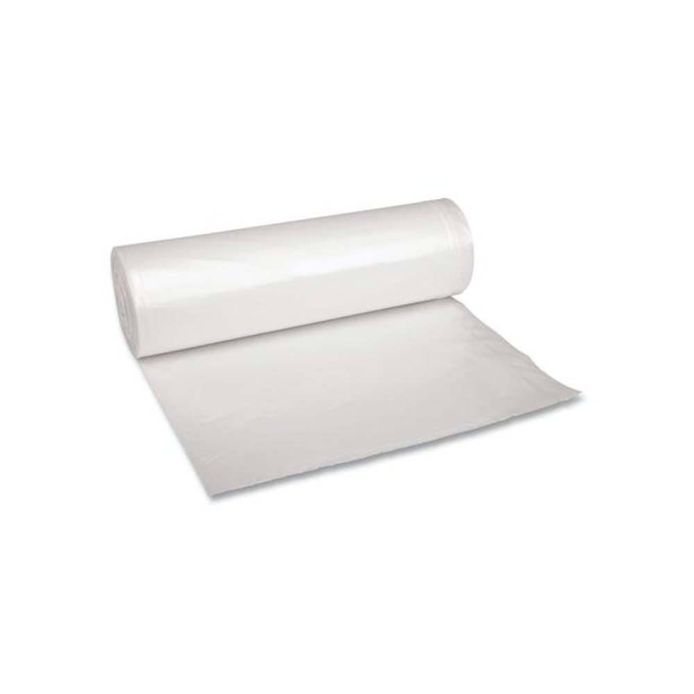 Recycled Low-Density Polyethylene Can Liners, 45 gal, 1.4 mil, 40" x 46", Clear, Perforated, 10 Bags/Roll, 10 Rolls/Carton. Picture 1