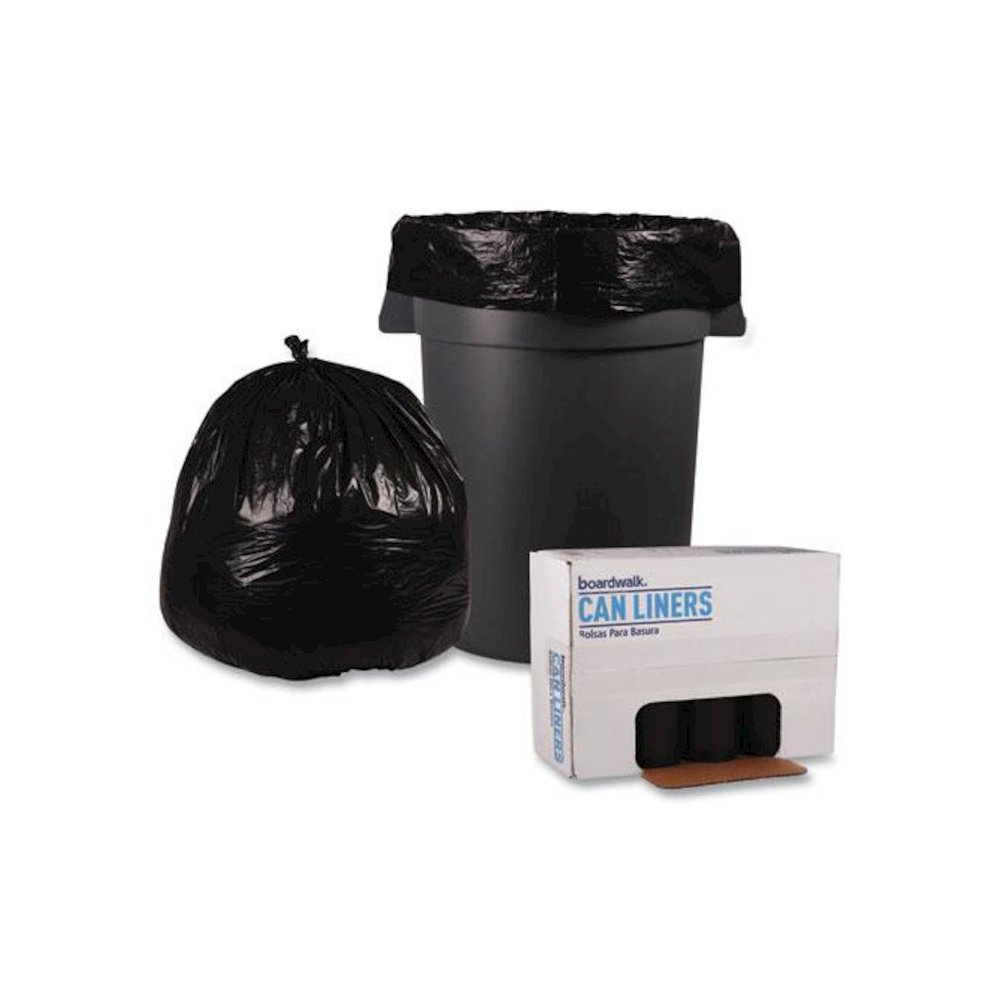 Recycled Low-Density Polyethylene Can Liners, 45 gal, 1.6 mil, 40" x 46", Black, Perforated, 10 Bags/Roll, 10 Rolls/Carton. Picture 4