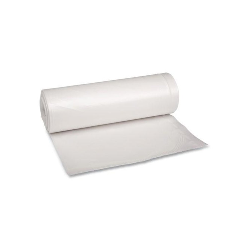 Recycled Low-Density Polyethylene Can Liners, 60 gal, 1.75 mil, 38" x 58", Clear, Perforated, 10 Bags/Roll, 10 Rolls/Carton. Picture 1