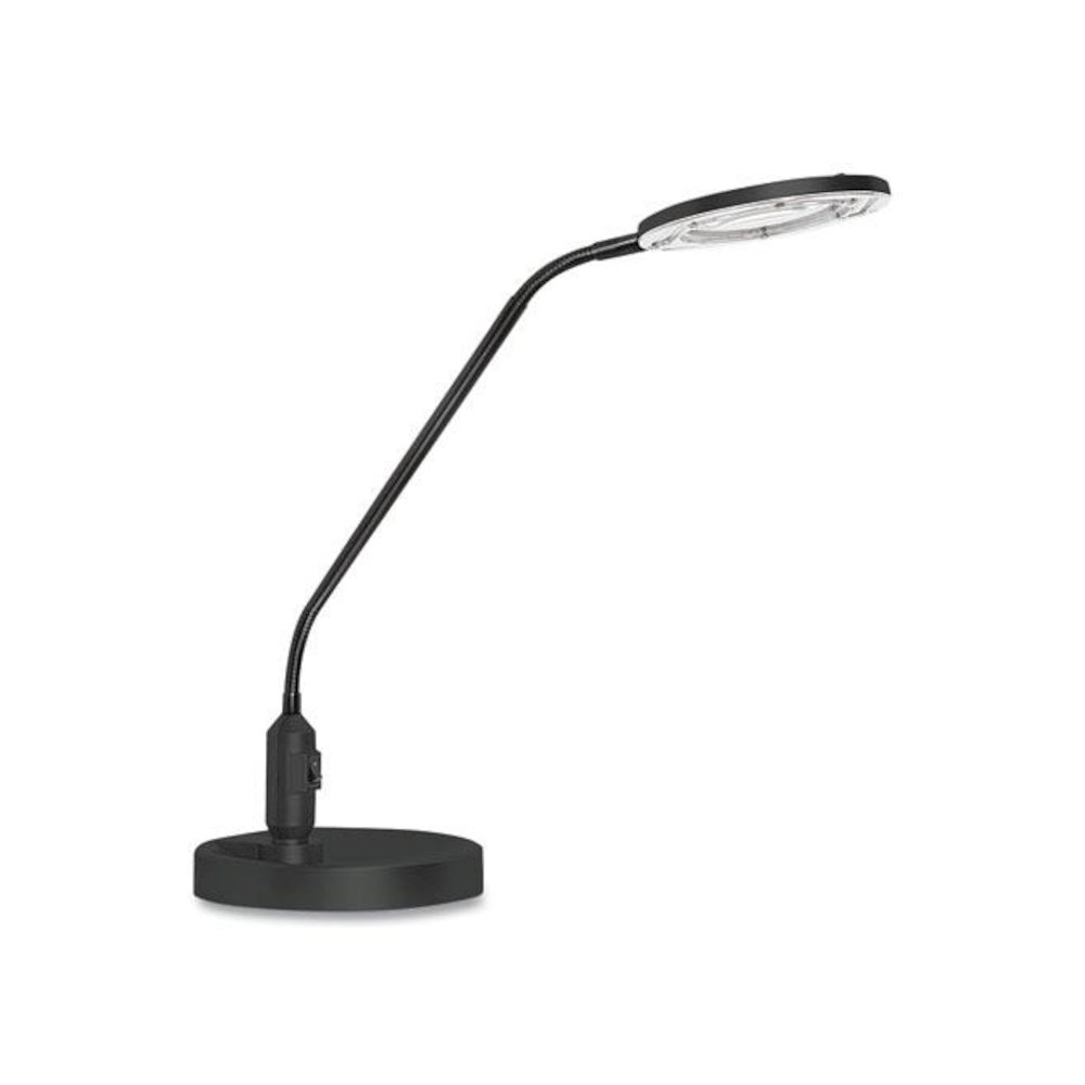 Clamp-On, 3 Diopter LED Desktop Magnifier, 6.88w x 16.63d x 16.75h, Black. Picture 1