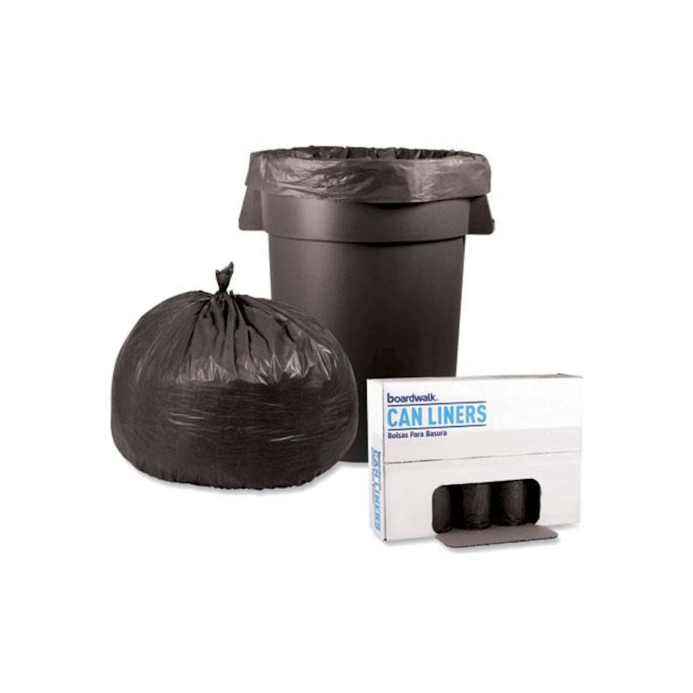 Low-Density Waste Can Liners, 56 gal, 1.1 mil, 43" x 47", Gray, Perforated Roll, 20 Bags/Roll, 5 Rolls/Carton. Picture 4