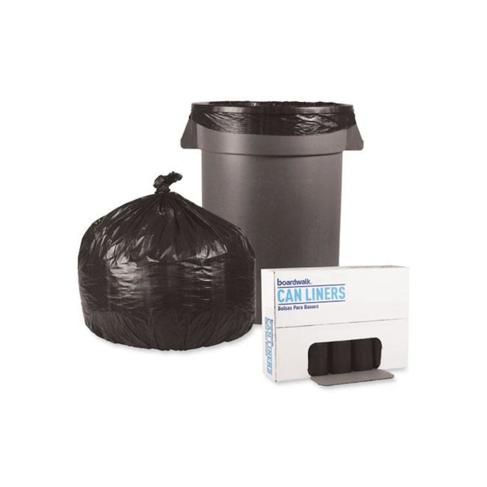 Low-Density Waste Can Liners, 33 gal, 0.5 mil, 33" x 39", Black, Perforated Roll, 25 Bags/Roll, 8 Rolls/Carton. Picture 4