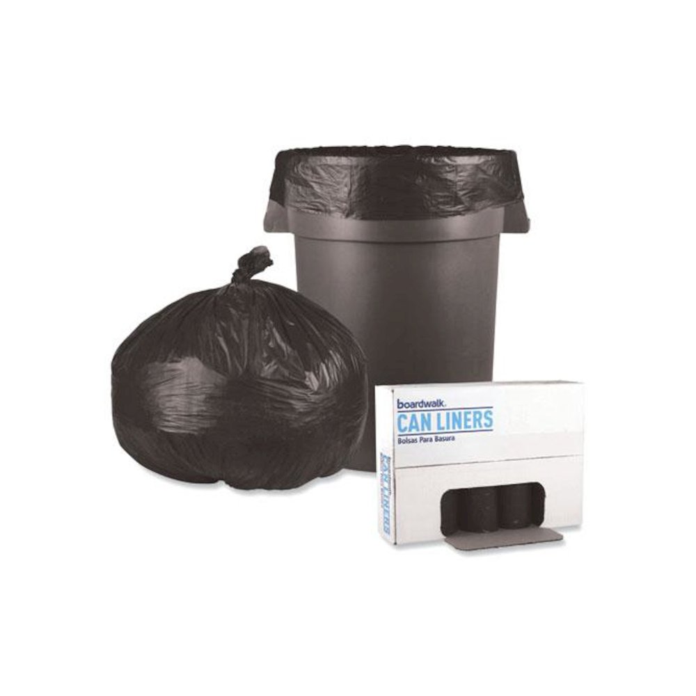 Low-Density Waste Can Liners, 56 gal, 0.6 mil, 43" x 47", Black, Perforated Roll, 25 Bags/Roll, 4 Rolls/Carton. Picture 4