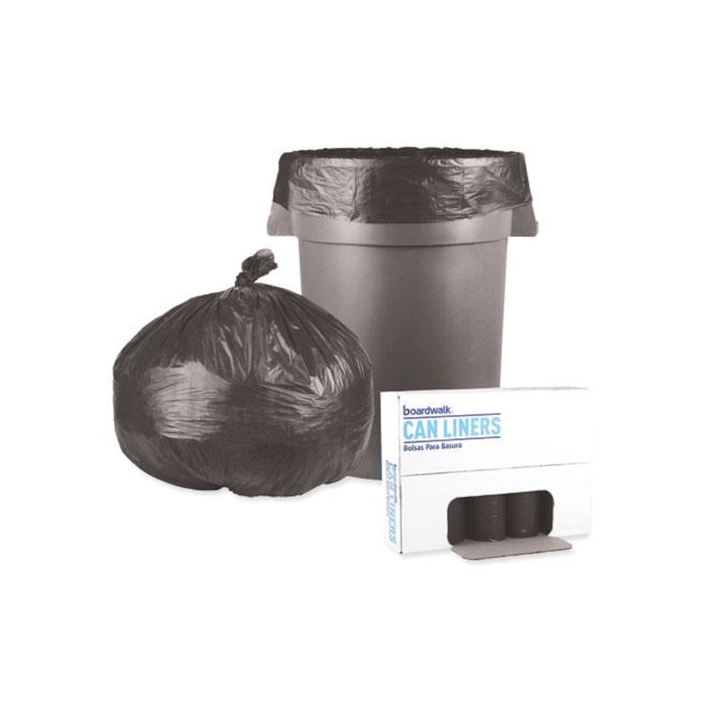 Low-Density Waste Can Liners, 45 gal, 0.6 mil, 40" x 46", Black, Perforated Roll, 25 Bags/Roll, 4 Rolls/Carton. Picture 4
